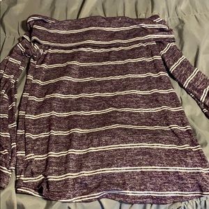 Striped Purple Off the Shoulder Top